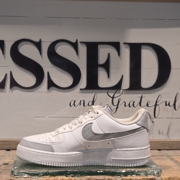 Nike Air Force 1 Low White Grey Black Mns Sz 8 'Under Construction' #BQ4421-100 - Picture 4 of 8